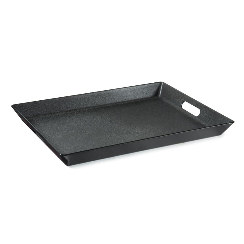 Get G.E.T. RST-1522-BK Non-Skid Ottoman / Coffee Table Serving Tray, 15" x 20", Black - Image 2